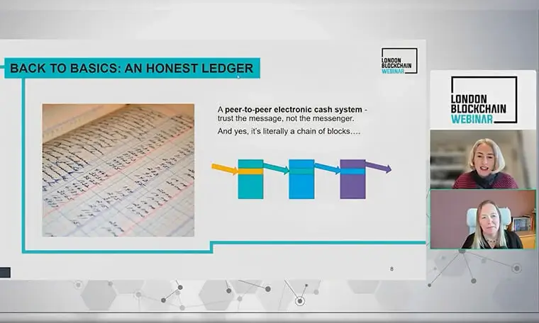Kate Baucherel and Helen Disney on London Blockchain Webinar