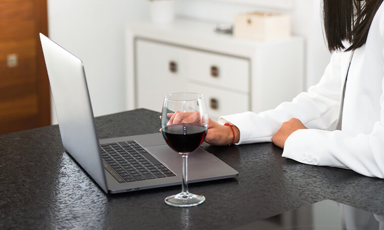 a glass of wine