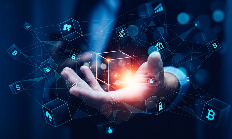 Blockchain Technology Concept, Revolutionizing Industries, Exploring the Boundless Potential of Blockchain Technology for Secure, Decentralized Transactions and Immutable Digital Data Management.
