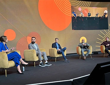 (From left) Laura Estefania, Vugar Usi Zade, Arthur Breitman, Nakul Chandraraju, and Lasha Antadze